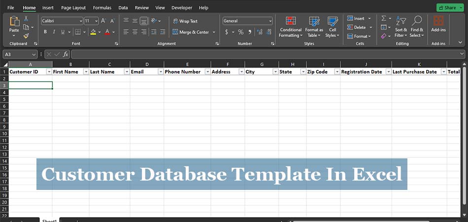 Customer Database Template In Excel